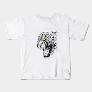 Jaguar Wild Animal Nature Illustration Art Tattoo Kids T-Shirt